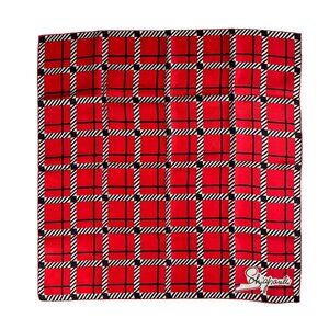 Vintage Elsa Schiaparelli Silk Scarf – Red Plaid Surrealist Design